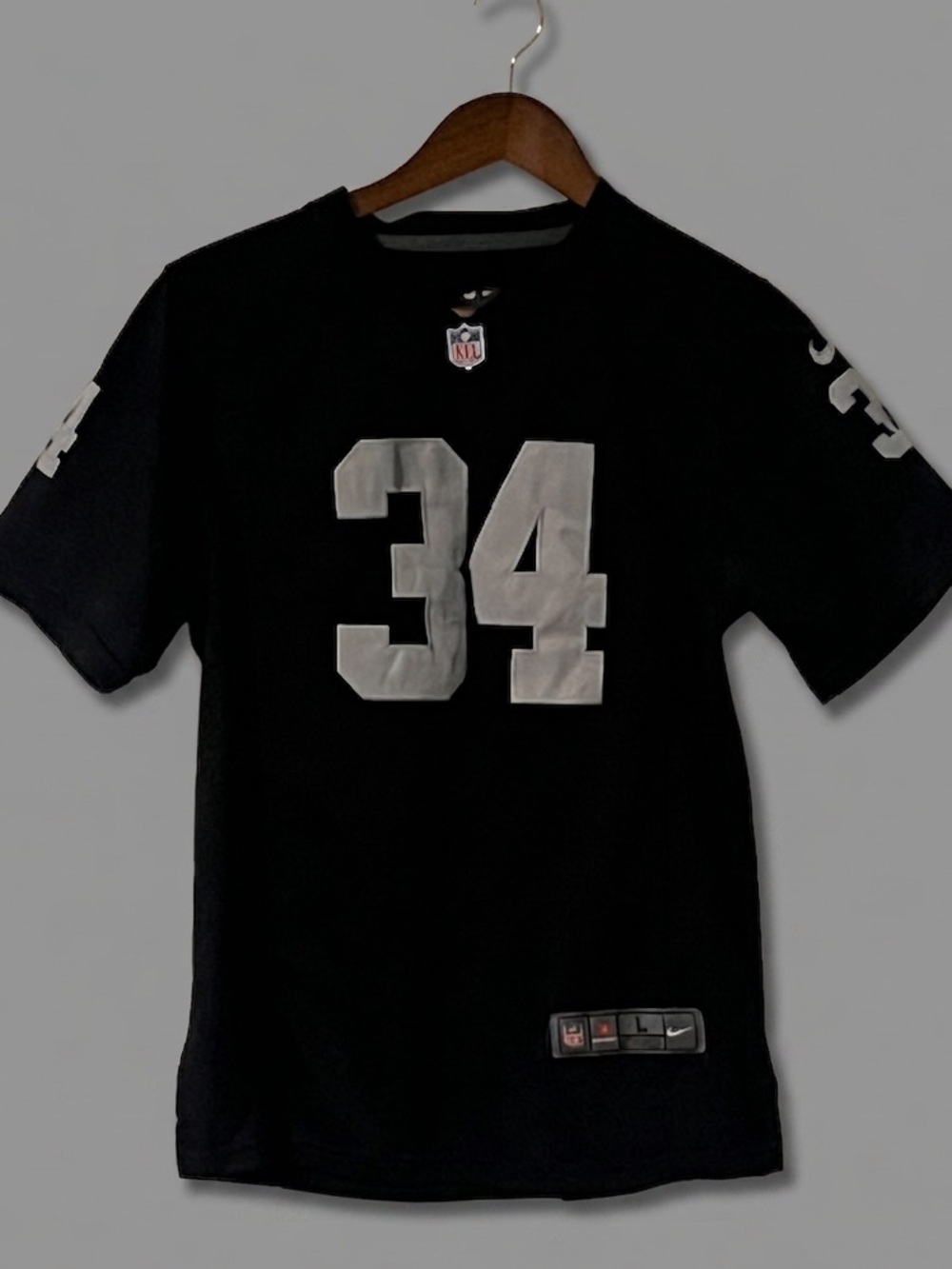 🩷 Vintage Nike Bo Jackson Nike Black Men's Football Jersey #34 Size L Large